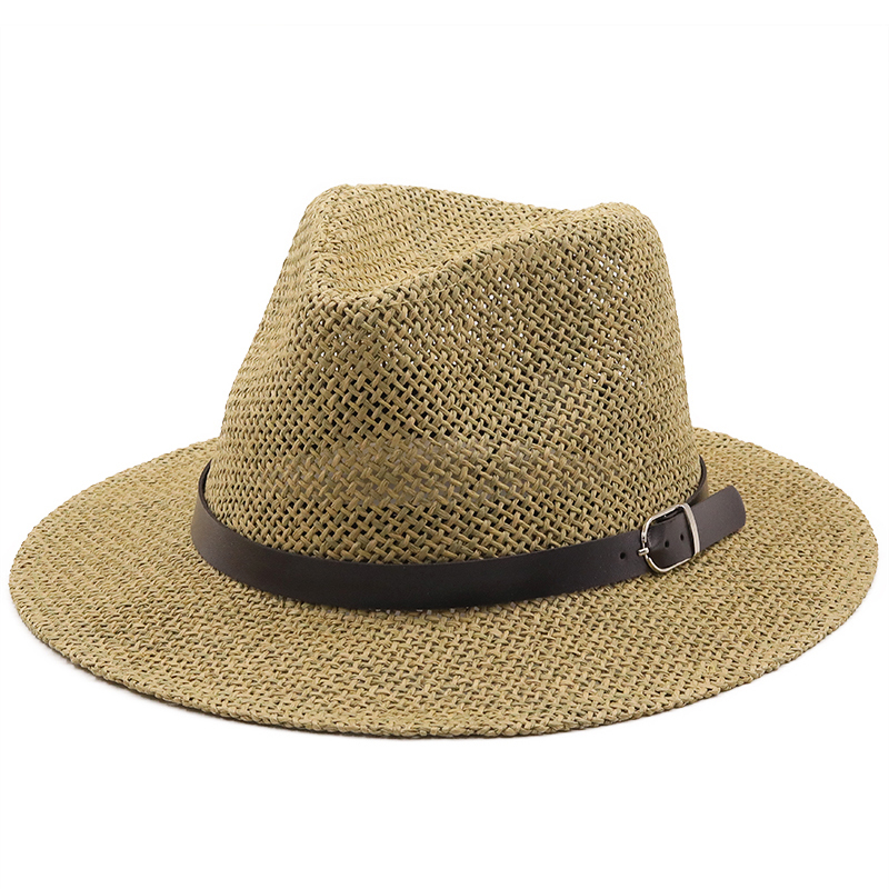 Simple jazz Panama Hat with Be - Bucket Hat Straw ulasan dan harga