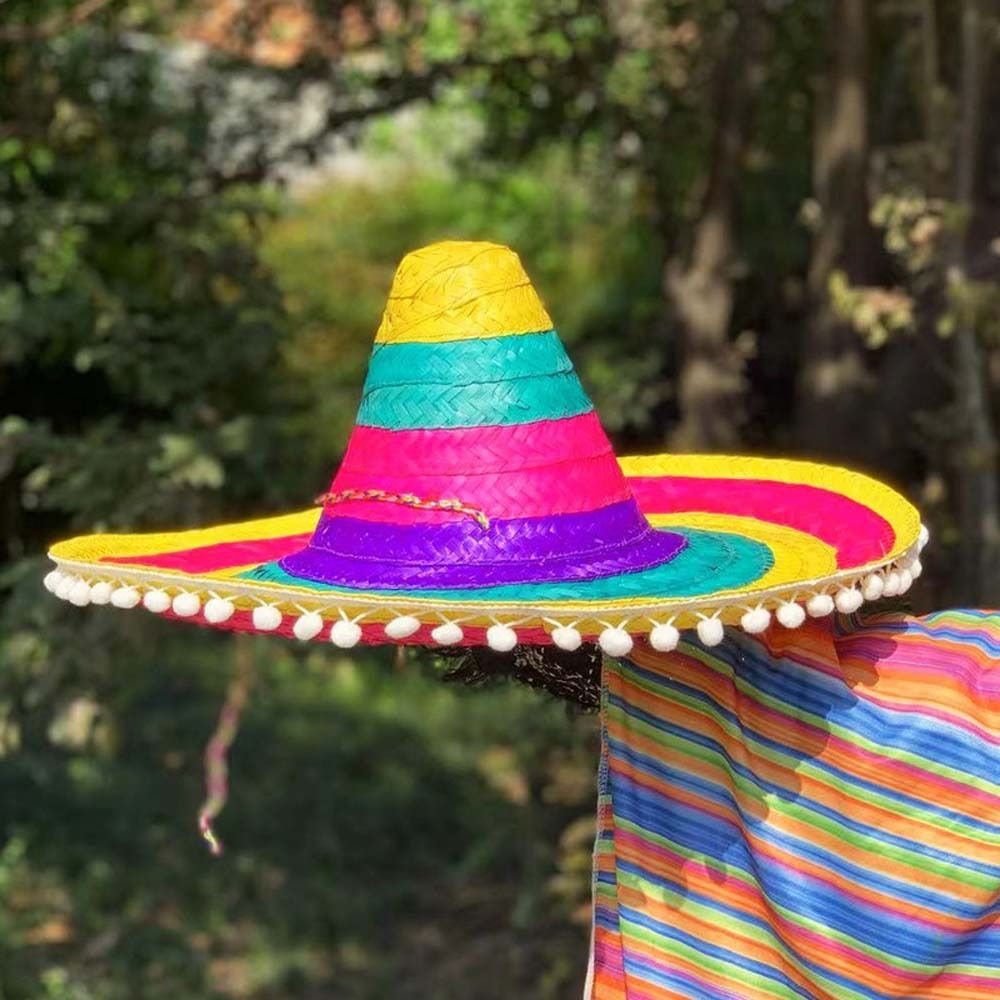 Wide Brim Mexican Party Hat Na - Bucket Hat Straw ulasan dan harga